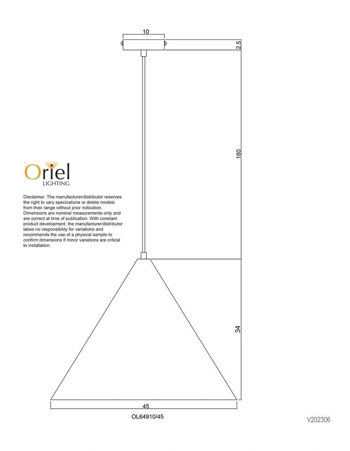 Conic Stylish Conical Pendant Light 45cm in White image 4