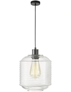 Marconi Single Pendant Light Clear Glass 25cm