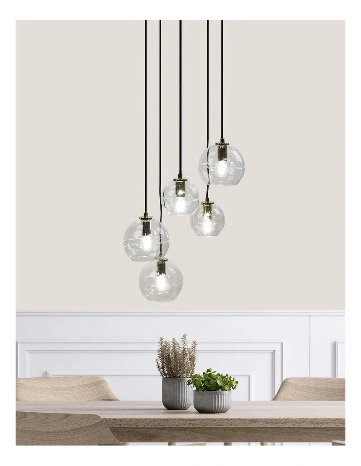 Reno Pendant Light Clear Glass 5lt image 2