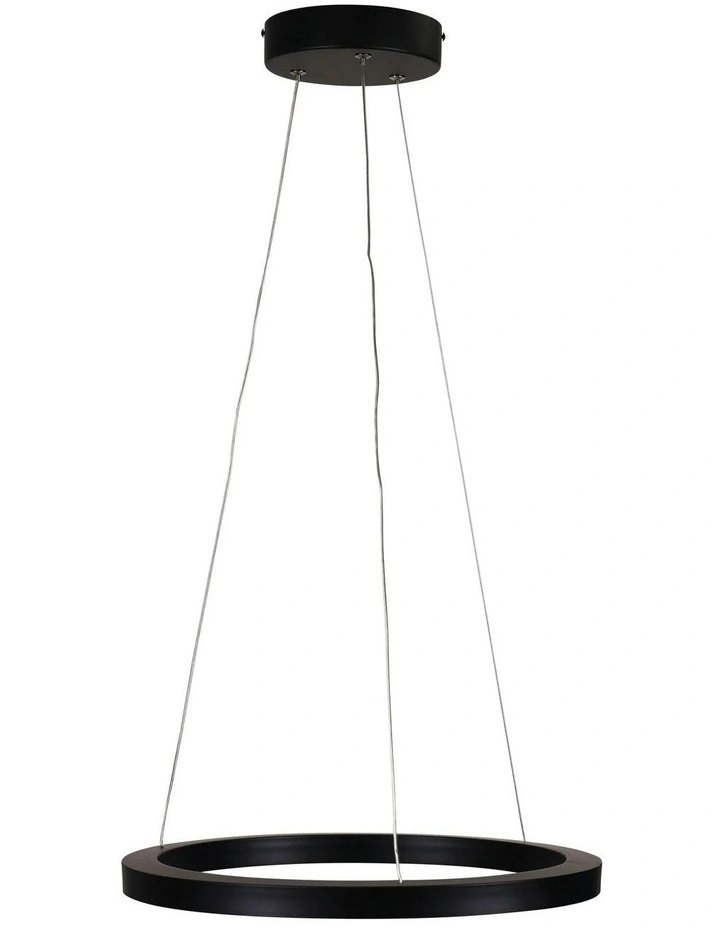 Nebula Modern Tricolour LED Halo Pendant Light 40cm in Black image 2