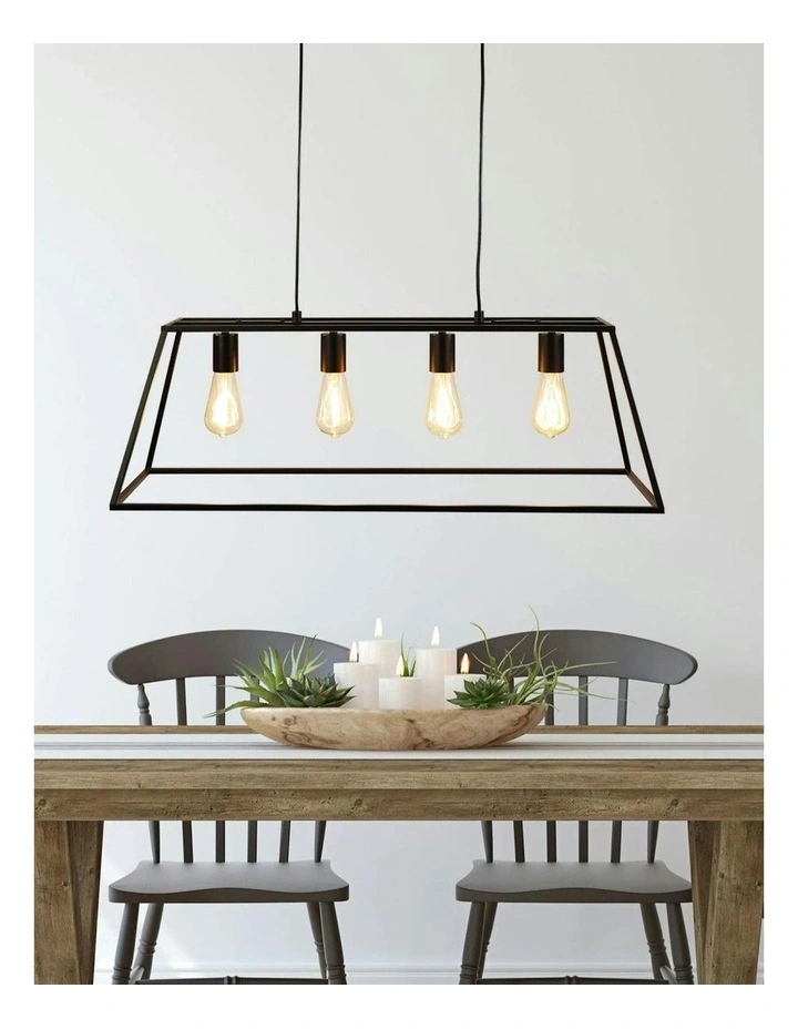 Wainscott Hamptons Style Classic Pendant Light in Black 4lt image 4