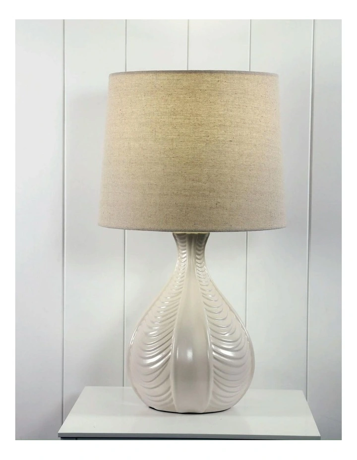 Gaia Ceramic Table Lamp in White image 2