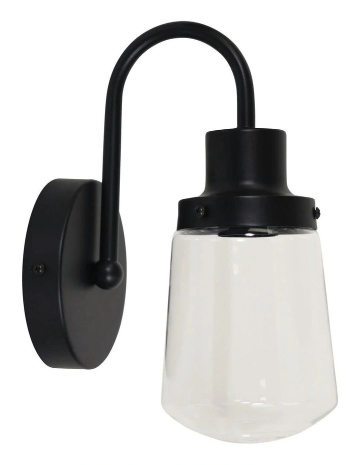 Kilcoy Industrial Wall Light in Black image 1