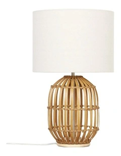 Tegal Bamboo Table Lamp in Beige