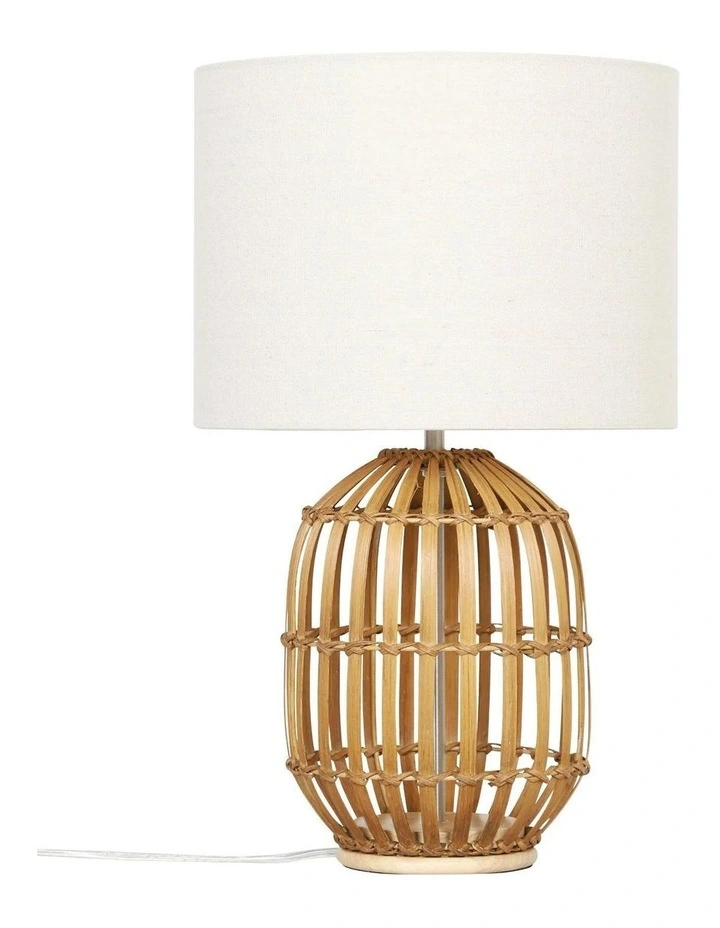 Tegal Bamboo Table Lamp in Beige image 1