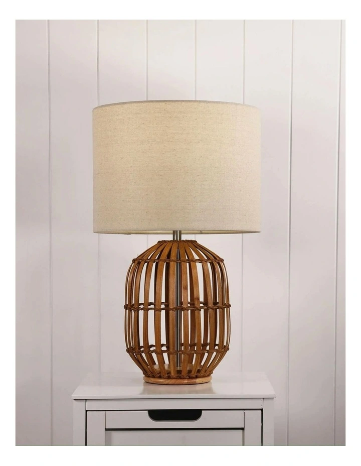 Tegal Bamboo Table Lamp in Beige image 2