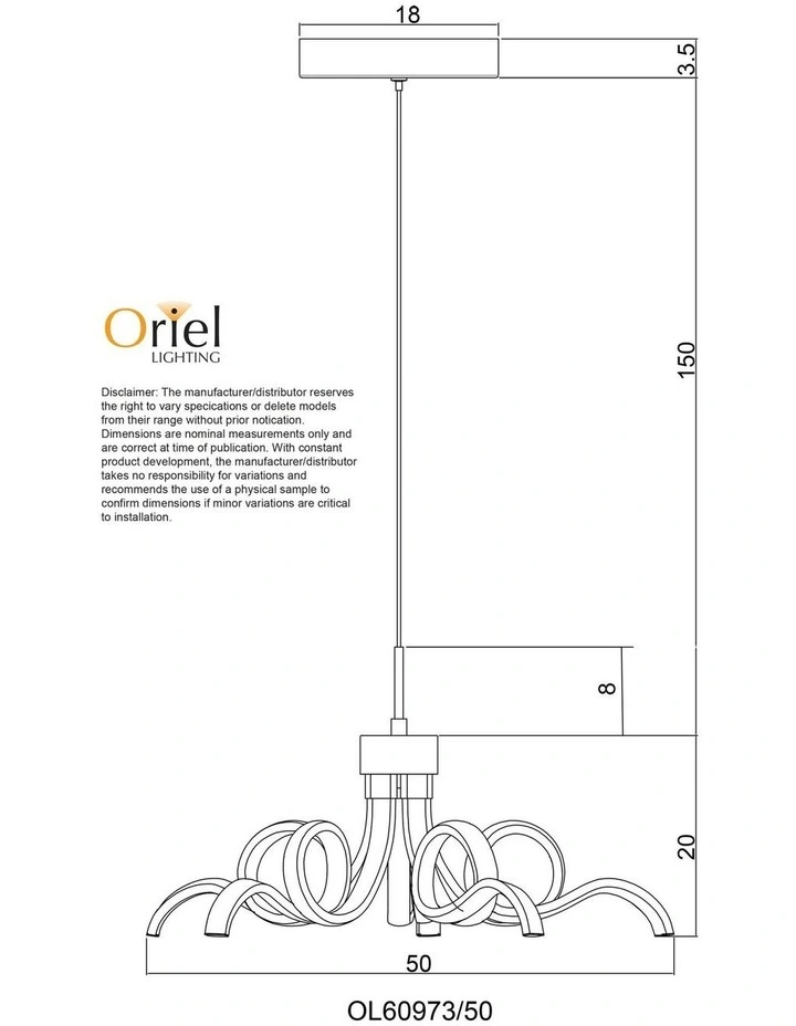 Noodle Tricolour LED Pendant Light White 50cm image 4