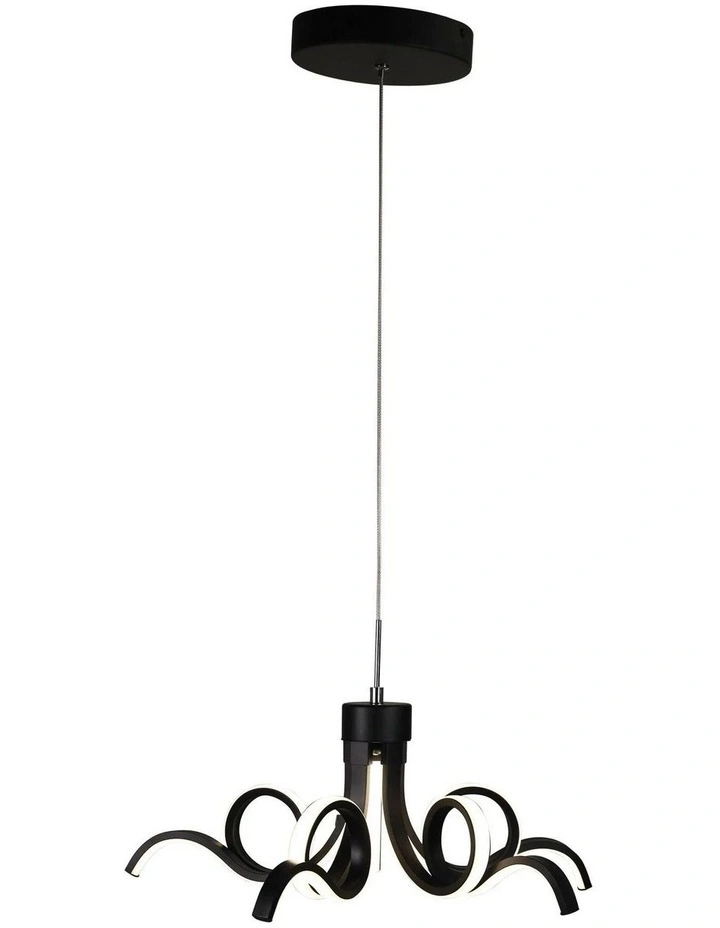 Noodle Tricolour LED Pendant Light 50cm in Black image 1