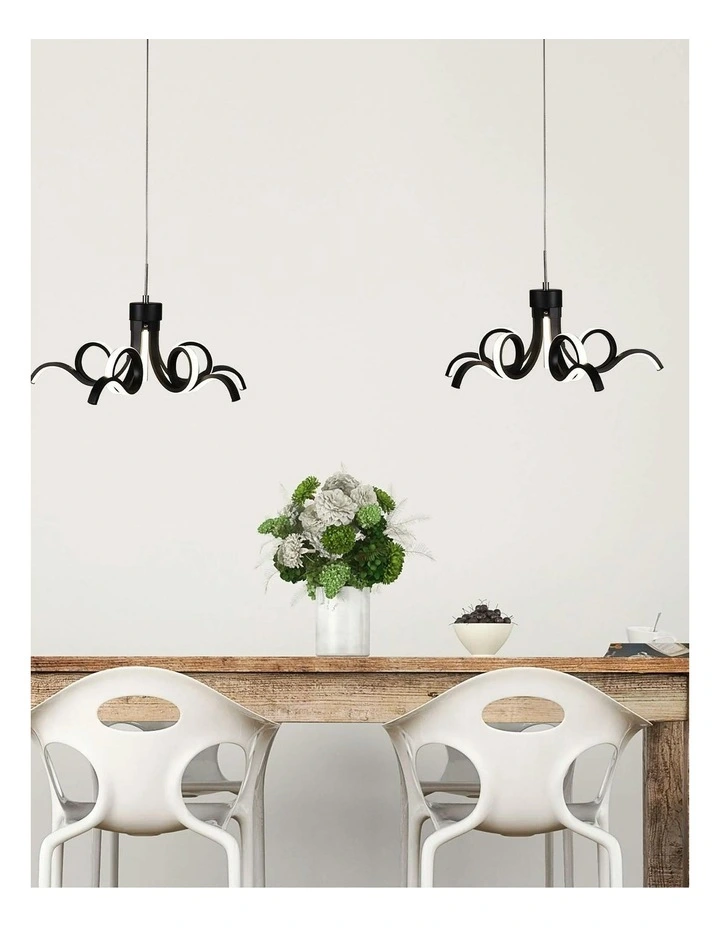 Noodle Tricolour LED Pendant Light 50cm in Black image 3