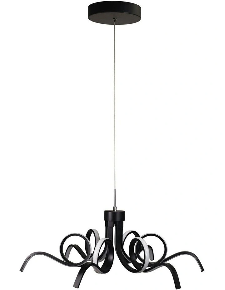 Noodle Tricolour LED Pendant Light 70cm in Black image 1