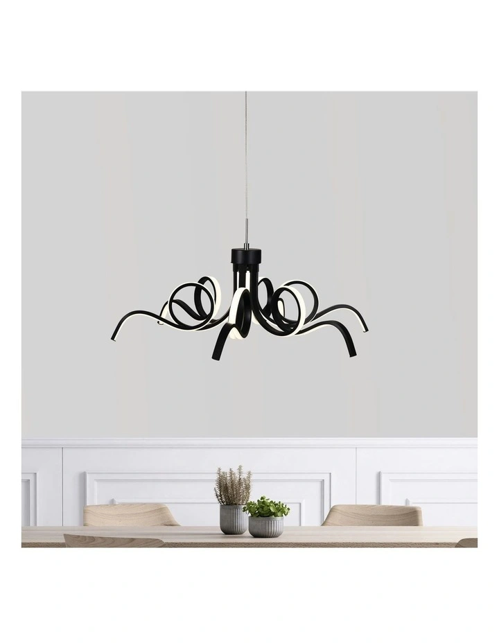 Noodle Tricolour LED Pendant Light 70cm in Black image 2