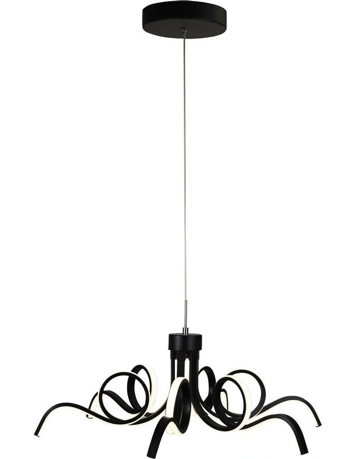 Noodle Tricolour LED Pendant Light 70cm in Black image 3