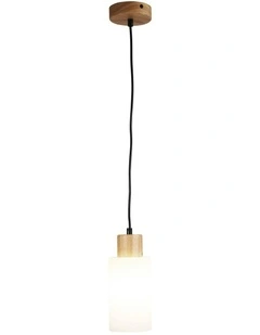 Nina Glass & Timber Pendant Light in Natural