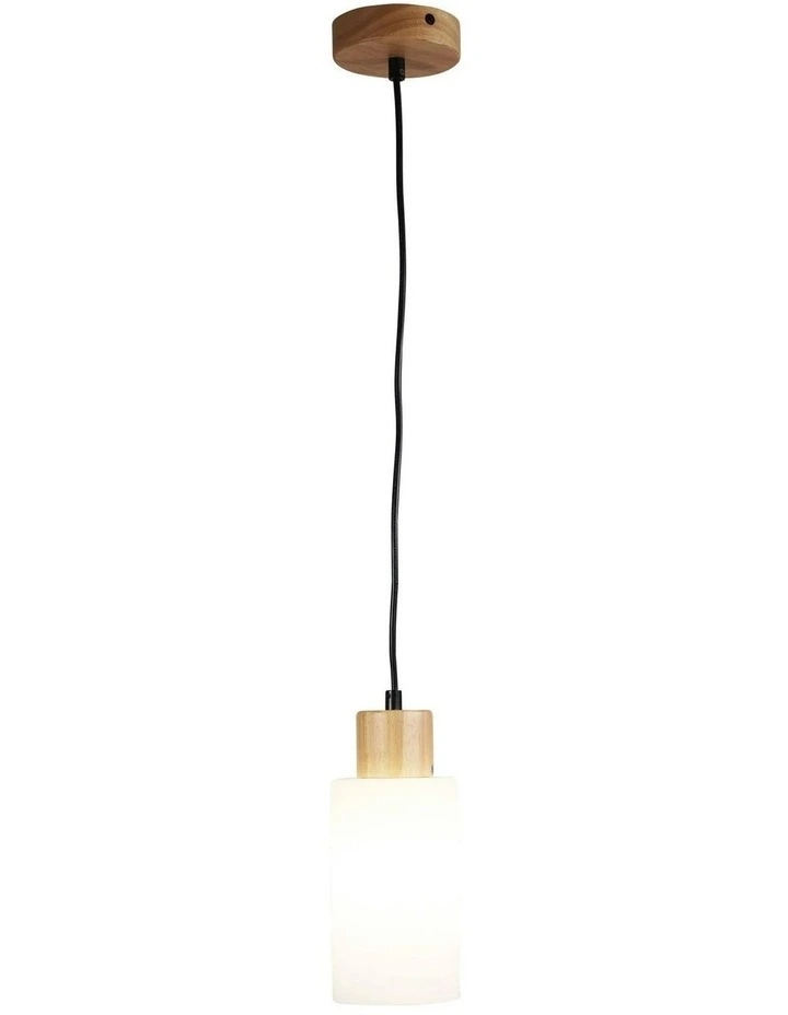 Nina Glass & Timber Pendant Light in Natural image 1