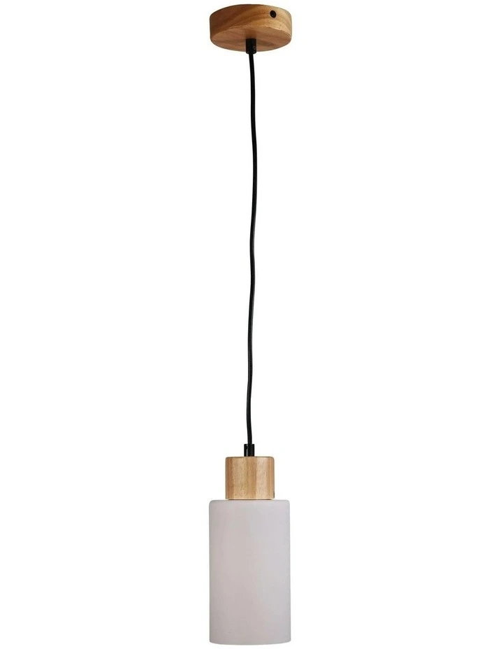 Nina Glass & Timber Pendant Light in Natural image 2
