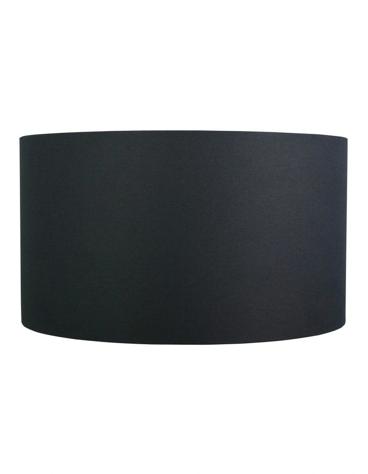 Faux Satin Drum Shade Large 50cm in Black image 1