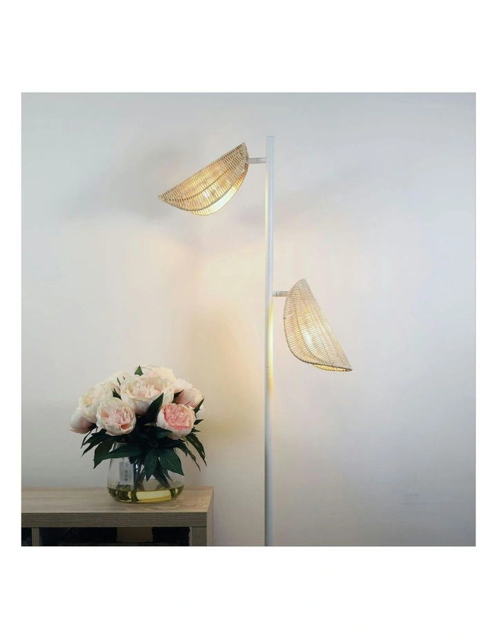 MaltaRattan Floor Lamp in White image 2