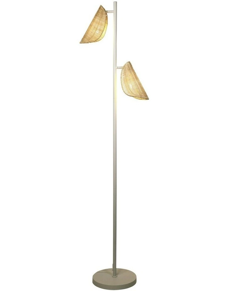 MaltaRattan Floor Lamp in White image 3
