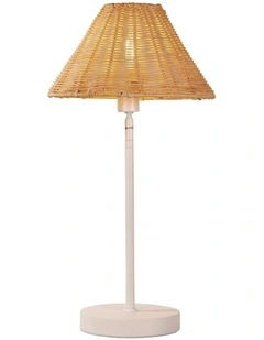 Belize Rattan Table Lamp in White