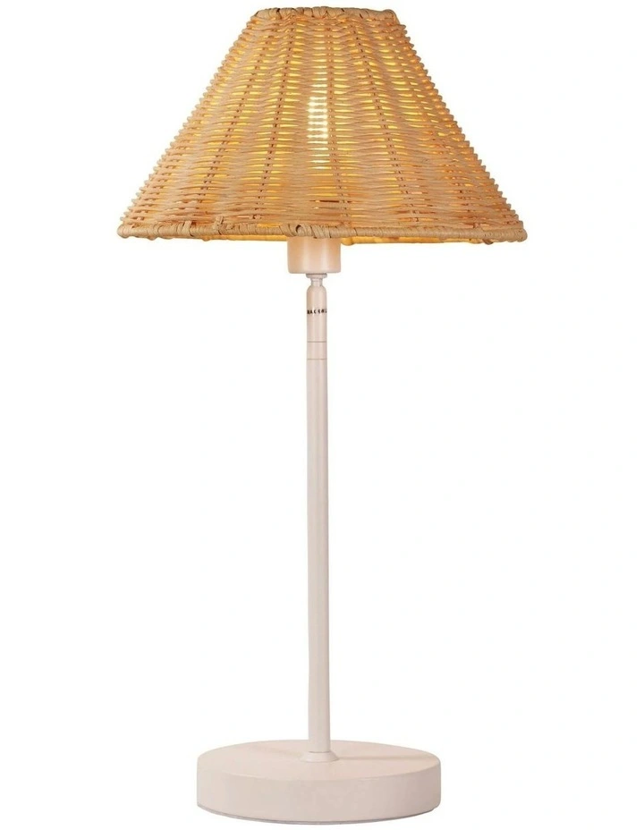 Belize Rattan Table Lamp in White image 1