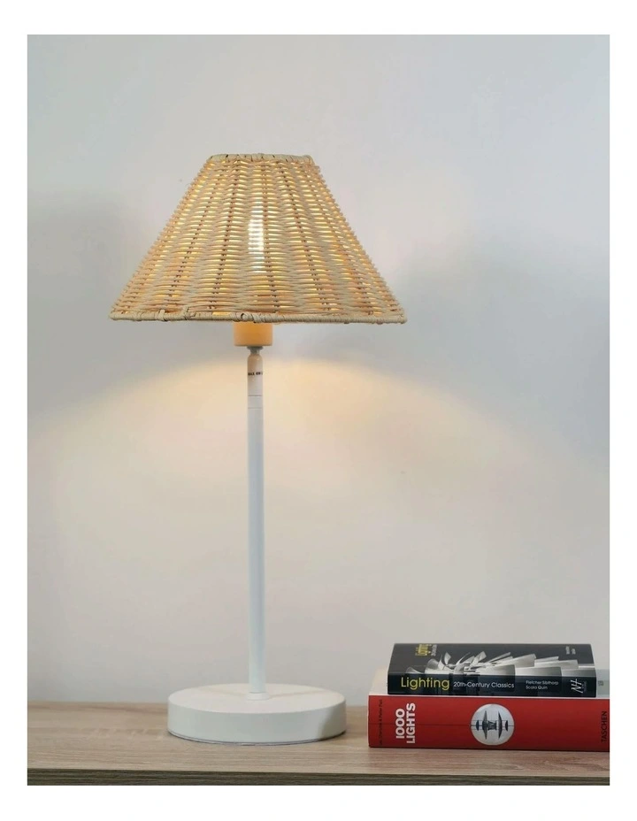 Belize Rattan Table Lamp in White image 2