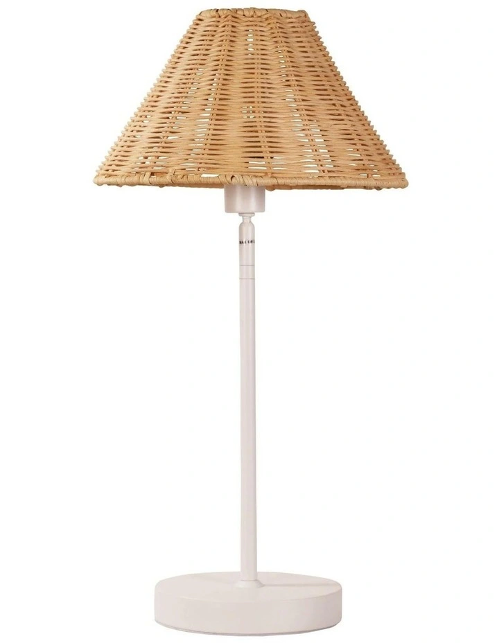 Belize Rattan Table Lamp in White image 3