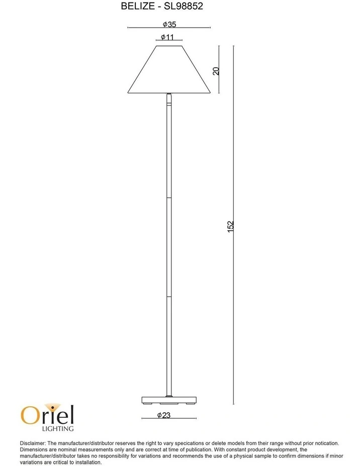 Belize Rattan Floor Lamp in White image 4