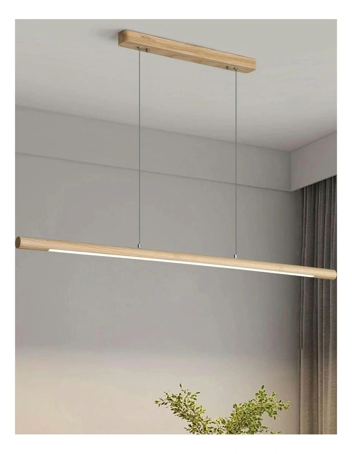 Caber LED Pendant Light Ash Wood 120cm in Natural image 2
