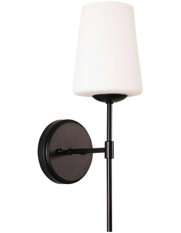 KinburyGlass Wall Light in Black image 1