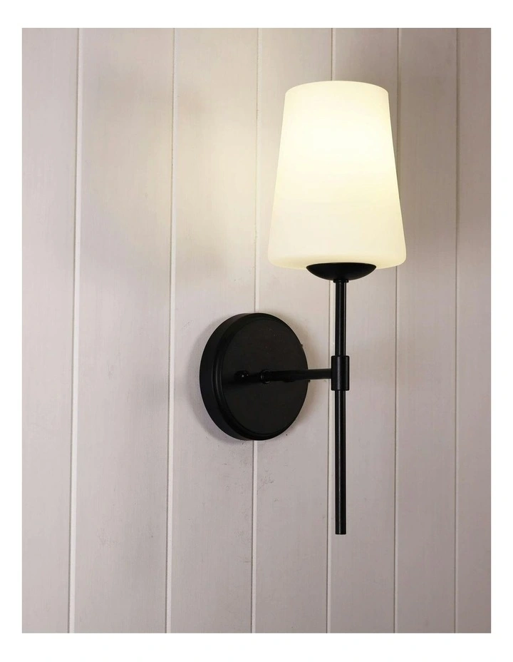 KinburyGlass Wall Light in Black image 2