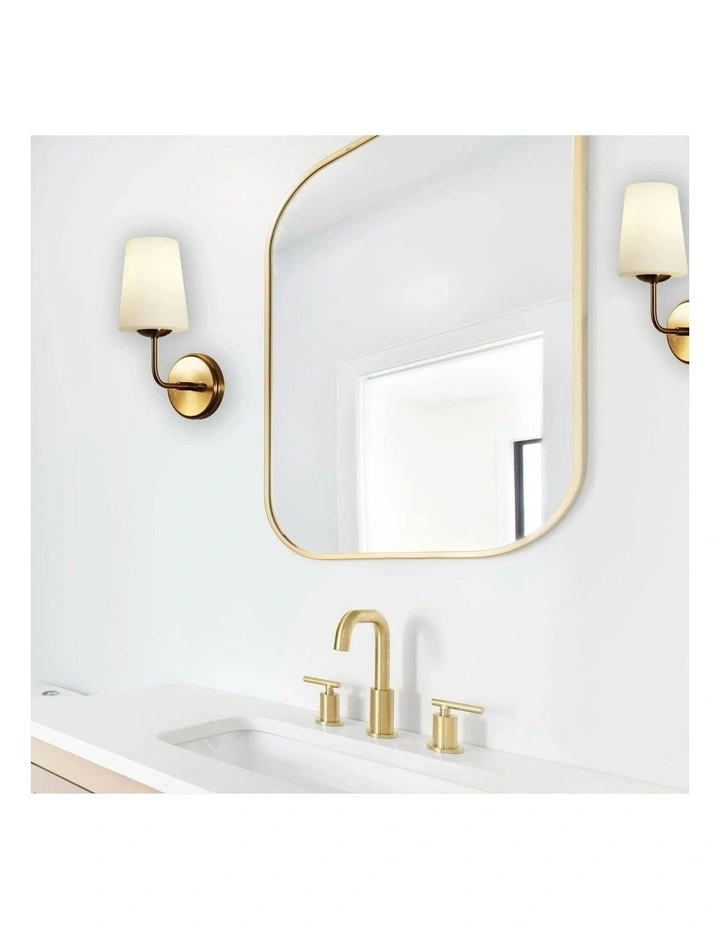 Hopley Glass Wall Light Satin Brass image 2