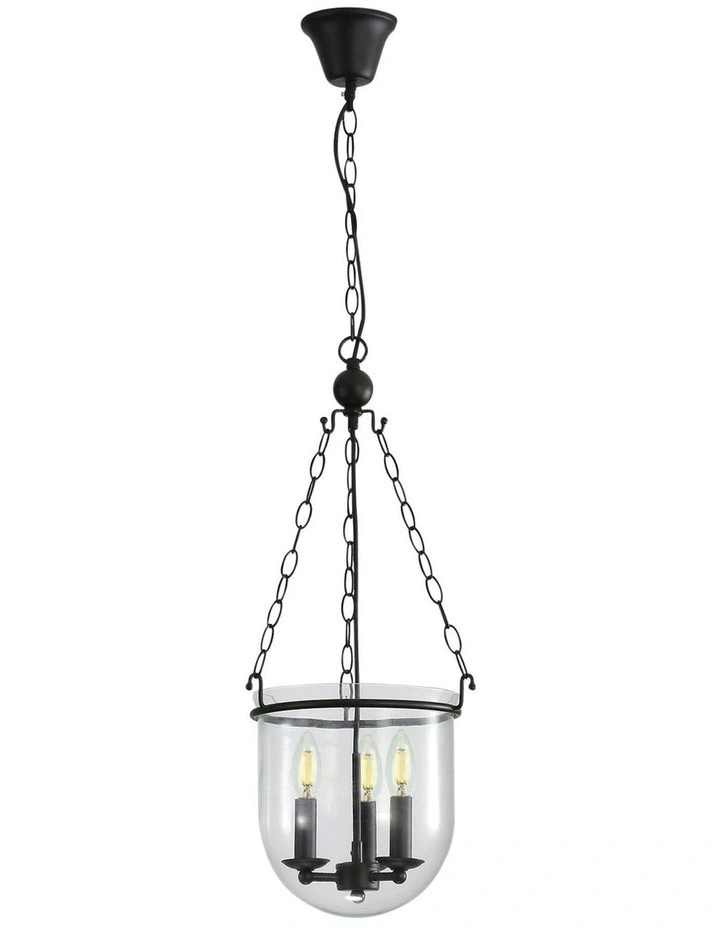 Weston Traditional Glass Pendant in Light Black image 1