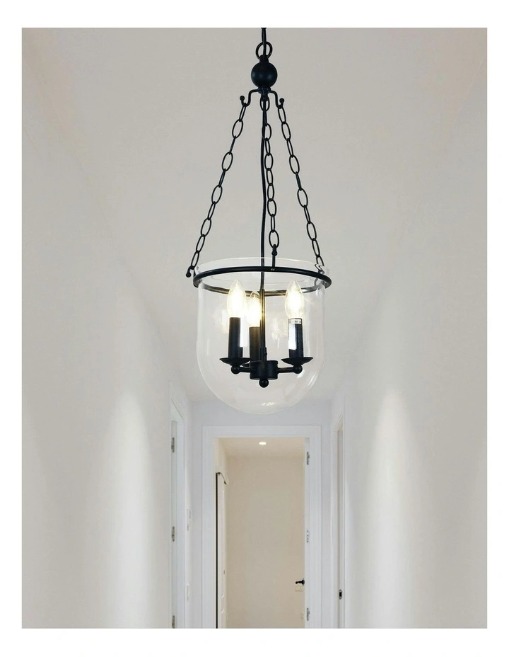 Weston Traditional Glass Pendant in Light Black image 2