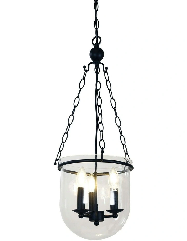 Weston Traditional Glass Pendant in Light Black image 3