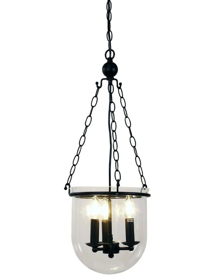 Weston Traditional Glass Pendant in Light Black image 4