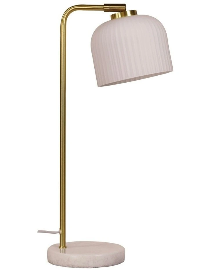 Charlotte Decorative Task Table Lamp in Satin Brass image 1
