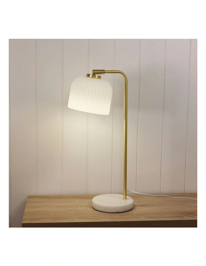Charlotte Decorative Task Table Lamp in Satin Brass image 2