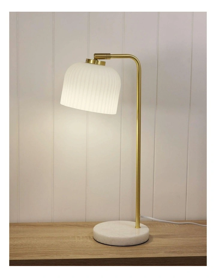 Charlotte Decorative Task Table Lamp in Satin Brass image 3
