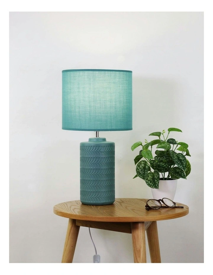 Jenny Ceramic Table Lamp in Teal Green image 2