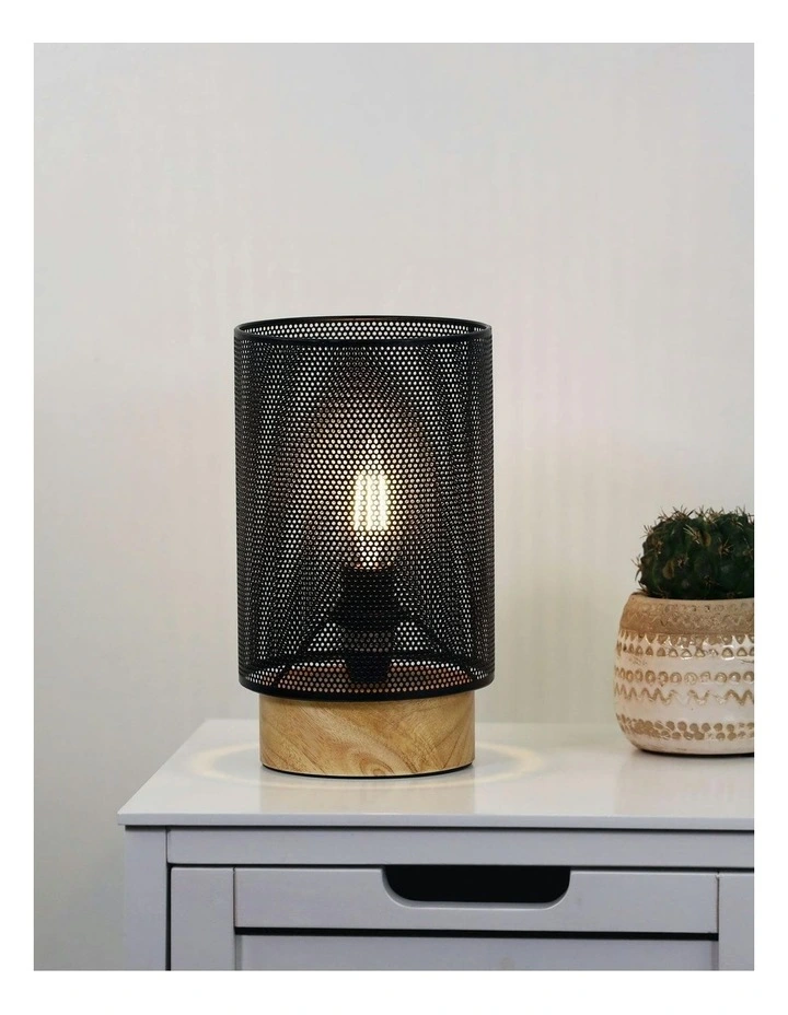 Lenny Mesh Bedside Table Lamp in Black image 2