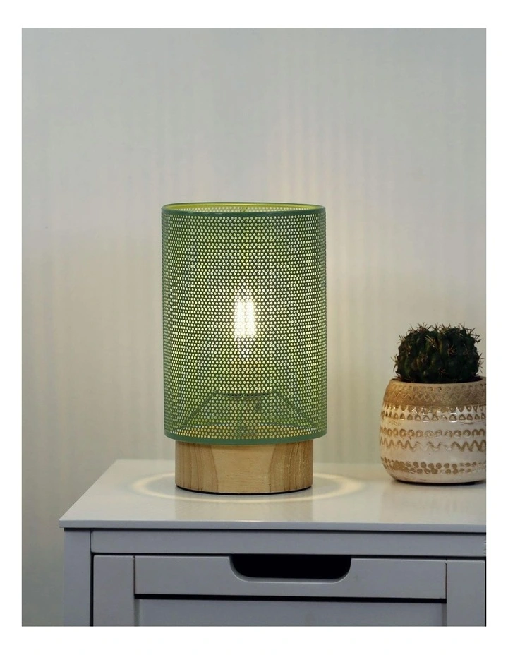 Lenny Mesh Bedside Table Lamp in Green image 2