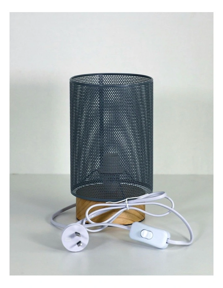 Lenny Mesh Bedside Table Lamp in Grey image 3