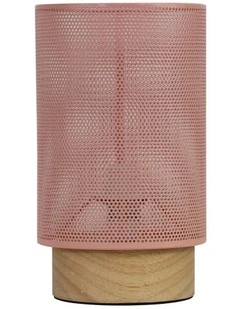 Lenny Mesh Bedside Table Lamp in Pink
