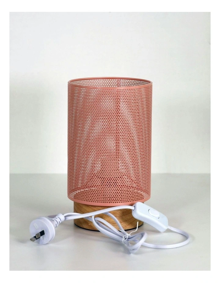 Lenny Mesh Bedside Table Lamp in Pink image 2