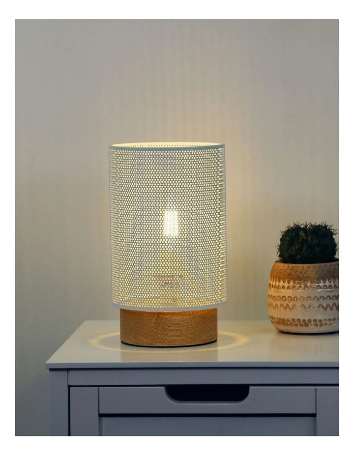 Lenny Mesh Bedside Table Lamp in White image 2