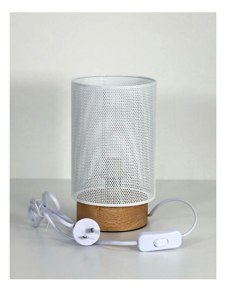 Lenny Mesh Bedside Table Lamp in White image 3
