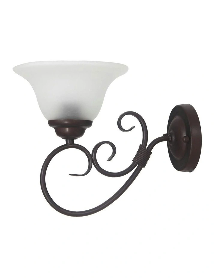 GastonIi Traditional Frost Wall Light Bronze image 1