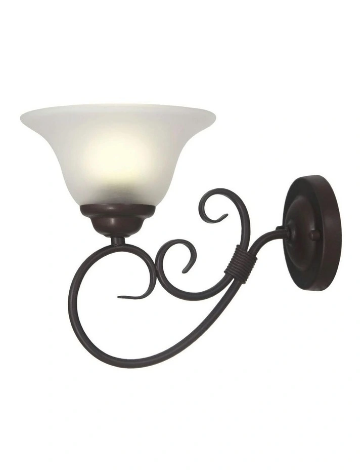 GastonIi Traditional Frost Wall Light Bronze image 2