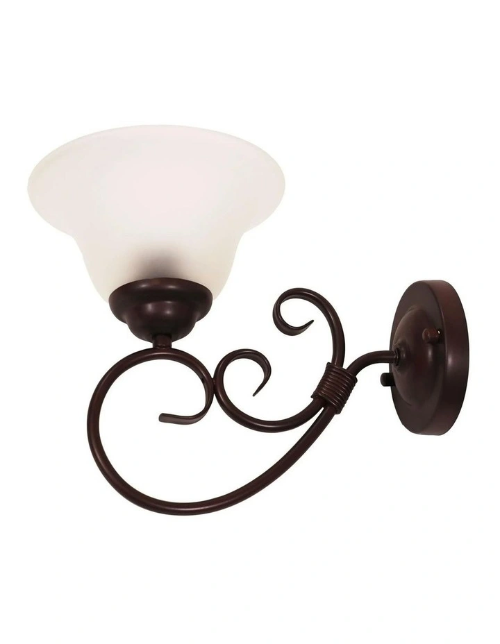 GastonIi Traditional Frost Wall Light Bronze image 4