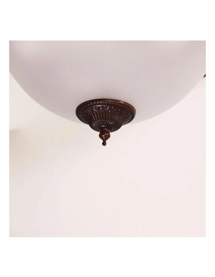 Gaston Ii Semi flush Traditional Frost Pendant Light Bronze image 3